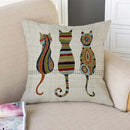 TSSOHU Cute Animal Cat Throw Pillow Cover Patio Furniture Knitted Design Kitten Family Decorative Cushion Cases Home Décor for Couch Bed Sofa 18x18 Inch by CozyNest Decor