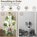 64" Tall 8 Tiered Plant Stand Indoor with Grow lights Large Tree Shape Decorative Rack Plant Pot Holder Gardening for Living Room Corner Black by GreenHaven Gardens