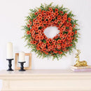 26" Fall Wreath for Front Door, Porch, Window - Large Artificial Boxwood Leaves with Fake Daisy Flowers Outdoor Wreath Faux Eucalyptus for Home Farmhouse Harvest Festival Thanksgiving Day Autumn Decor by CozyNest Decor