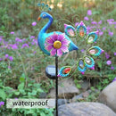 Solar Peacock Statue, Garden Metal Stake Lights Yard Decorations Outdoor,Perfect Peacock Gifts for Women, Ornaments,Mothers Day Ideal Gifts（Solar Peacock Flower ） by GreenHaven Gardens