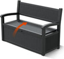 80 Gallon Outdoor Storage Box, Resin Patio Furniture with Armrest, Lockable Deck Box with Waterproof and UV Resistant for Patio Cushions, Garden Tools and Pool Supplies, Black by GreenHaven Gardens