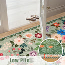 Runner Rug for Entryway: 2x6 Kitchen Rugs Non Slip Washable Ultra-Thin Soft Floral Carpet Indoor Floor Stain Resistant Carpets for Hallway Bedroom Kitchen Laundry Bathroom Dorm Green by TinyTreasures Baby Boutique