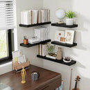 48 Inch Floating Shelves, 8 Inch Deep Floating Shelves for Wall, Hanging Shelf with Invisible Brackets, Deep Shelves for Bathroom, Bedroom, Living Room, Black, Set of 1 by CozyNest Decor
