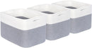 MINTWOOD Design 3-Pack Storage Baskets for Shelves, Playroom and Classroom, Book Basket, Decorative Storage Cube Bins, Woven Closet Organizers, Pantry and Shoe Organizer, Grey by TinyTreasures Baby Boutique