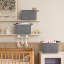 OIAHOMY Storage Basket, Woven Baskets for Storage, Cotton Rope Basket for toys,Towel Baskets for Bathroom - Pack of 3, Black by TinyTreasures Baby Boutique