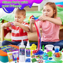 Dinosaur Slime Kit for Girls, Glimmer Crunchy, Galaxy Slime Making Kit for Kids 6-12, Glow in The Dark DIY Slime Kit with Add-ins, Foam Balls, Charms, Glitters, Dinosaur Gift Toys by TinyTreasures Baby Boutique