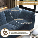 118" V Shaped Corner Modern Sofa Modular Sectional Cloud Couch,Deep Seat Upholstered Couches with Plush Corduroy Fabric for Living Room Furniture,Bedroom and Apartment,No Assembly Required,Blue by CozyNest Decor