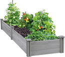 Yaheetech 8×2ft Wooden Horticulture Raised Garden Bed Divisible Elevated Planting Planter Box for Flowers/Vegetables in Backyard/Patio Outdoor, Gray, 95 x 25 x 11in by GreenHaven Gardens