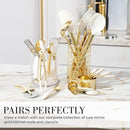 White & Gold Cooking Utensils Set - Luxe 8-Piece Kitchen Gadget Set Includes Can Opener, Tongs and Garlic Press - Stylish White and Gold Kitchen Accessories for Modern Kitchens, Ideal for Gifting by CozyNest Decor