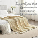 Maetoow Tighter Version Chenille Chunky Knit Blanket Throw （40×50 Inch）, Handmade Warm & Cozy Blanket Couch, Bed, Home Decor, Soft Fleece Banket, Boho Thick Blankets and Giant Yarn Throws，Beige by CozyNest Decor