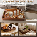 Acacia Wood Serving Tray with Metal Handles – 17x12in Rustic Decorative Ottoman & Coffee Table Tray for Breakfast in Bed, Dinner, Bar, Kitchen, Home Décor & Entertaining by CozyNest Decor