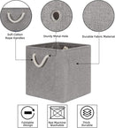 Bidtakay Grey Baskets Foldable Storage Cube Bins 13x13x13 Cube Storage Organizer Closet Set of 3 Fabric Storage Baskets for Home Office Large Baskets for Nursery Baby Toy Storage by TinyTreasures Baby Boutique