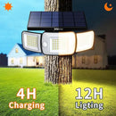 intelamp Solar Flood Lights Outdoor Waterproof, 6000mAh 1200LM Solar Powered Dual Motion Sensor LED Warm Lighting Dusk to Dawn Security Floodlight Exterior with Remote for Outside Garden House Patio by GreenHaven Gardens
