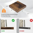 Square Floating Shelves for Wall, 8"W x 8"D x 1.2"H, Small Wooden Wall Mounted Display Shelves with Invisible Brackets for Living Room, Bedroom, Bathroom, Kitchen Decor, Set of 4, Rustic Brown by CozyNest Decor