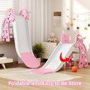 67i Toddler Slide for Indoor & Outdoor Play with Basketball Hoop, Anti-Slip Steps, 46.8in Baby Climber (Pink) by TinyTreasures Baby Boutique