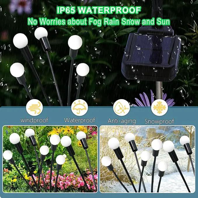 Kohlrabi Solar Garden Lights Outdoor, 4 Pack 40 LED Green Firefly Lights Waterproof, Starburst Solar Wind Swaying Light for Outside Yard Patio Planter Flower Bed Walkway Christmas Decoration, photo 4 of 6