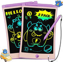 TEKFUN 2 Pack LCD Writing Tablet with Pen Cord, 8.5in Erasable Doodle Board Mess Free Drawing Pad for Kids, Car Trip Educational Toys Birthday for 3 4 5 6 7 Girls Boys (2*Purple) by TinyTreasures Baby Boutique