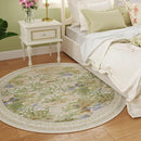 Circle Rug Impressionist-Style Vintage Round Rug 4ft Non Slip Low Pile Small Circular Rug for Bedroom Bathroom Entryway Kids Room Office College Dorm, Beige by TinyTreasures Baby Boutique