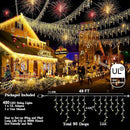 480 LED 49FT Christmas Lights Plug in 8 Modes with Timer Dimmable Christmas Decorations Outdoor Waterproof Indoor Curtain String Lights for Roof Garden Holiday Wedding Party Decor Warm White by GreenHaven Gardens