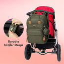 Dikaslon Diaper Bag Backpack with Portable Changing Pad, Pacifier Case and Stroller Straps, Large Unisex Baby Bags for Boys Girls, Multipurpose Travel Back Pack for Moms Dads, Army Green by TinyTreasures Baby Boutique