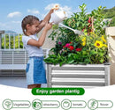 Land Guard 2Pcs Galvanized Raised Garden Bed with Legs, 48×24×32in Large Metal Elevated Raised Planter Box with Drainage Holes for Backyard, Patio, Balcony, 400lb Capacity by CozyNest Decor