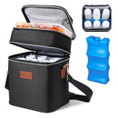 PIIOSER Breastmilk Cooler Bag with Ice Pack Fits 6 Baby Bottles Up to 9 Ounce, Insulated Baby Bottle Tote Bags, Double Layer Waterproof Leak-Proof with Shoulder Strap for Nursing &Working Mom by TinyTreasures Baby Boutique