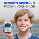 Bendi Kids U-Shaped Electric Toothbrush Ages 2-7 – 360° Mouthguard Design with Memory, 5 Brushing Modes & Multiple Heads Soft Silicone Auto Toothbrush for Toddlers & Children – Travel-Friendly (Blue) by TinyTreasures Baby Boutique
