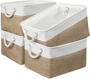 Storage Basket Fabric Sturdy Canvas Storage Bins Organizer with Handles for Clothes and Storage Foldable Storage Boxes Cubes by TinyTreasures Baby Boutique