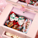 Jewelry Box for Girls, Musical Jewelry Box with Spinning Dancer Gifts for Little Girls Christmas New Year Birthday Children's Day, 5 Layer Large Wooden Kids Music Jewelry Organizer Box(Pink) by TinyTreasures Baby Boutique