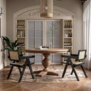 Rattan Dining Chairs Set of 2, Farmhouse Wicker Dining Chairs with Cane Seat Accent Armchair for Dining Room Kitchen Restaurant, Walnut by CozyNest Decor