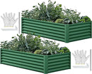 YITAHOME 6x3x1.5 2pcs Large Raised Garden Bed Kit, Galvanized Metal Planter Box with Gloves, Ground Nails, Support Rod, Outdoor Above Ground Planters for Plants Vegetables Flowers, Green by GreenHaven Gardens