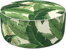 LVTXIII Outdoor/Indoor Round Inflatable Ottoman, All Weather Patio Footstool, Portable Footrest Seat for Patio Garden, Camping or Home, 21"x21"x9", Swaying Palms Green by CozyNest Decor