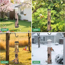 MIXXIDEA 1PK Metal Bird Feeders with 6 Feeding Ports,Tube Bird Feeder with Steel Hanger,Hard Plastic Wild Bird Feeder for Outdoors Hanging, Attracting Birds in Your Lawn, Garden, Balcony–Coffee by CozyNest Decor