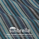 Sunbrella Square Corner Seat Cushions, 19" x 19" x 3", Set of 4, Indoor Outdoor Water Repellent Universal Chair Pads with Ties for Patio Furniture, Garden Dining Chairs, Troupe Dock by GreenHaven Gardens