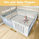 71" ×59" Padded Baby Play Mat for Floor, 1.2" Thick Memory Foam Mat with Machine Washable Cover, Soft Tummy Time Crawling Playmat with Non-Slip Bottom, Fits 71" x59" Playpens by TinyTreasures Baby Boutique