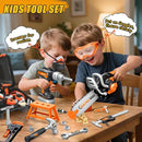 Kids Tool Set Toys, 48 Pcs Toddler Tool Set with Portable Tool Box, Electronic Toy Drill & Electric Chainsaw, Construction Tools Gifts for Boys Aged 3 4 5 6 7, Christmas Birthday Gifts for Toddlers by TinyTreasures Baby Boutique