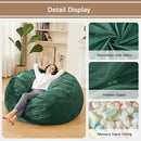 Bean Bag Chairs for Adults - Memory Foam Furniture BeanBag Chair - Kids/Teens Sofa with Soft Micro Fiber Cover - Round Fluffy Couch for Living Room Bedroom College Dorm - 3 ft, Green by CozyNest Decor