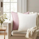 decorUhome Chenille Soft Throw Pillow Covers 24x24 Set of 2, Farmhouse Velvet Neutral Decorative Euro Pillow Covers with Stitched Edge for Couch Sofa Bed Home Decor, Cream White by CozyNest Decor