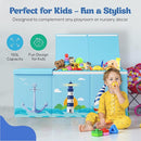 Extra Large Collapsible Sturdy Toy Storage Organizer with Lids, Ocean Theme Toy Box for Boys & Girls, 40"x16"x16", Modern, Blue by TinyTreasures Baby Boutique
