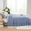 Snuggle Sac Oversized Blue Reversible Super Soft Blanket Twin XL Size for Bed and Sofa, Heather Blue, 66x90 inches by TinyTreasures Baby Boutique