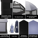 Pop-Up Playpen for Babies & Toddlers Foldable with Canopy (UPF 50), Self-Inflating Playmat, Wind Shade & Carry Bag Durable Baby Beach Tent, Outdoor by TinyTreasures Baby Boutique