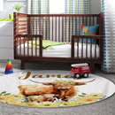 Personalized Baby Crib Bedding Set, 5-Piece Highland Cow Design Baby Crib Sets with Custom Name, Toddler Double Layer Blanket Fitted Sheets Changing Pad Cover Rug Wall Art Set, Charming Nursery Decor by TinyTreasures Baby Boutique