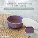 WeeSprout Suction Bowls for Baby & Toddlers (Set of 2) - 100% Silicone w/Plastic Lid - Leak Proof Feeding Supplies - Dishwasher & Microwave Safe Infant Dinnerware w/Extra Strong Base by TinyTreasures Baby Boutique