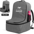 LUXJA Car Seat Travel Bag, Airplane Bag with Padded Backpack Straps and Adjustable Waist Straps for Travel (Fits Most Major Car Seat), Gray by TinyTreasures Baby Boutique