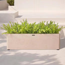 31 Inch Rectangular Concrete Planter,Durable All-Weather Use with Drainage Holes,Large Rectangular Planter for Outdoor Indoor Plants by CozyNest Decor