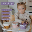 No Spill Silicone Toddler Snack Containers, Detachable Silicone Flap for Filling&Cleaning, Crumb-Free Hard Plastic Screw Travel Lid, Ultra-Soft for Baby Kids Hand In-Out, Snack Cup Holder 12 oz by TinyTreasures Baby Boutique