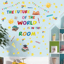 Colorful Inspirational Quote Wall Decals,The Future of The World is in This Room Stickers,Positive Classroom Wall Decals,Motivational Window Sticker for Classroom School Room Playroom Nursery by CozyNest Decor