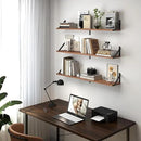 Heimlove Floating Shelves for Wall, 36 Inch Long Wood Floating Bookshelf Set of 3, Wall Mounted Hanging Shelf for Bathroom Bedroom Kitchen, Rustic Brown by CozyNest Decor
