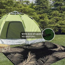 Pauwer Waterproof Outdoor Rug 8x10, Reversible Plastic Straw Patio Camping Rug, Indoor Outdoor RV Mat Carpet for Deck, Camper, Porch, Balcony, Backyard, Picnic, Leaf Black Brown by GreenHaven Gardens