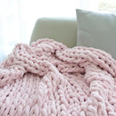 Maetoow 30X40 Inch Chenille Chunky Knit Blanket Throw, Handmade Warm & Cozy Blanket Couch, Bed, Home Decor, Soft Breathable Fleece Banket, Christmas Thick and Giant Yarn Throws, Light Pink by CozyNest Decor